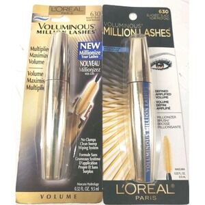 L'Oreal Blackest Black 2 630 Waterproof Voluminous Million Lash 0.32 Full Ounces